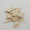 Unfinished Wood Rhombus Shape Discs Slices WOCR-PW0001-005B-4