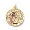 Brass Micro Pave Cubic Zirconia Pendants ZIRC-G160-28G-1