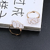 Nuggets Alloy Wire Wrapped Natural Quartz Crystal Cuff Rings FS-WGA7830-03-1