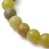 Natural Chinese Jade Round Bead Stretch Bracelets for Women Men BJEW-TA00599-3