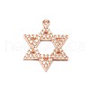 Star of David Brass Micro Pave Cubic Zirconia Pendants ZIRC-D030-M-RS-2