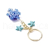 Glass and Synthetic Turquoise Turtle keychains KEYC-MZ00040-02-4
