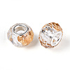 Transparent Resin Rondelle European Beads RESI-N044-01-3
