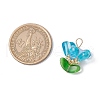 Brass Glass Flowers Pendants PALLOY-MZ00630-06-2