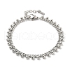 Non-Tarnish 304 Stainless Steel Round Ball Charms Link Chain Bracelets BJEW-G686-05P-1
