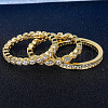 3Pcs 3 Styles Brass Micro Pave Clear Cubic Zirconia Finger Rings for Women FS-WG3CB6F-02-2