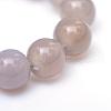 Round Natural Grey Agate Bead Strands G-R345-12mm-07-4