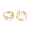 Brass Micro Pave Clear Cubic Zirconia Cuff Rings X-RJEW-F103-13J-G-2