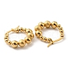 Vacuum Plating 304 Stainless Steel Beaded Hoop Earrings for Women EJEW-F319-03G-3