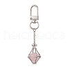Stainless Steel Macrame Chain Pouch Round Natural Lapis Lazuli & Amethyst & Green Aventurine & Carnelian & Rose Quartz Holder Pendant Decorations HJEW-JM02049-4