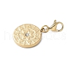304 Stainless Steel Flat Round with Star Pendant Decoration STAS-S165-31G-2