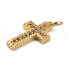 Brass Micro Pave Clear Cubic Zirconia Pendants KK-WH0035-81-3