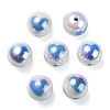 UV Plating Rainbow Iridescent Acrylic Beads OACR-F004-09G-2