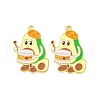 Golden Plated Alloy Enamel Pendants ENAM-Z017-10G-01-1