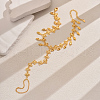 Brass Hollow Flower Tassel Anklets with Toe Chains for Women's Summer Dress OQ1163-4