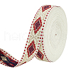 FINGERINSPIRE 10 Yards Ethnic Style Embroidery Polyester Ribbons OCOR-FG0002-25A-1
