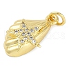 Rack Plating Brass Micro Pave Cubic Zirconia Pendants KK-P287-41B-G-2