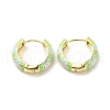 Flower Enamel Hoop Earrings EJEW-G290-04G-A-1