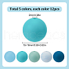 SOFPLATE 60Pcs 2 Styles Round Silicone Focal Beads with Fluorescence Acrylic Beads SIL-SP0001-01B-2