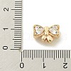 Rack Plating Brass Micro Pave Cubic Zirconia Bead KK-K386-19G-3