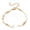 Rhombus Brass Link Bracelet Making AJEW-JB01150-34-1