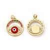 Rack Plating Brass Micro Pave Colorful Cubic Zirconia Pendants LAMP-A153-05G-01-1