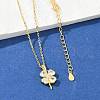 925 Sterling Silver Pave Clear Cubic Zirconia Clover Pendant Necklaces for Women NJEW-G168-01G-1