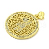 Rack Plating Brass Micro Pave Clear Cubic Zirconia Pendants KK-B091-47G-2