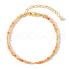 Retro Ethnic Style Round Natural Red Aventurine Beaded Bracelets for Women OR1115-3-1
