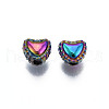 Rack Plating Rainbow Color Alloy Beads PALLOY-S180-341-2