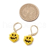 Smiling Face 304 Stainless Steel Glass Seed Beads Leverback Earrings EJEW-MZ00423-3