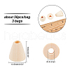Olycraft 3 Bags Natural Wood Beads WOOD-OC0002-23-2