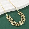 Brass Micro Pave Clear Cubic Zirconia Fruit Bib Necklaces NJEW-F342-01B-G-2