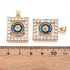 Brass Micro Pave Clear Cubic Zirconia Pendants for Women KK-T070-91A-04-3