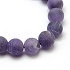 Frosted Natural Amethyst Round Bead Strands G-M064-8mm-13-2