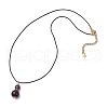 Natural Amethyst Gourd Pendant Necklaces NJEW-JN05246-05-4
