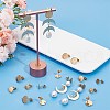SOFPLATE 36Pcs 3 Size Flat Round Ion Plating(IP) 304 Stainless Steel Stud Earring Findings STAS-SP0001-59G-4