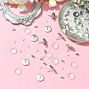 160Pcs 4 Styles Flat Round 304 Stainless Steel Stud Earring Settings with Transparent Glass Cabochons with 304 Stainless Steel Ear Nuts with Plastic Ear Nuts FIND-YW0005-37-5