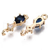 Brass Micro Pave Cubic Zirconia Links Connectors X-KK-R111-007-A01-2
