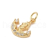 Brass Micro Pave Clear Cubic Zirconia Charms KK-E111-32I-G-2