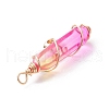 2Pcs 2 Style Two Tone Glass Double Terminated Point Beads Pendants Set PALLOY-JF02538-04-4