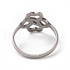 201 Stainless Steel Hollow Flower Finger Ring for Women RJEW-J051-13P-3