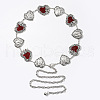 Rose Flower Dark Red Heart Virgin Mary Alloy & Epoxy Resin Link Chain Waist Belly Chains for Women FS-WG30022-01-5