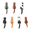 35Pcs 7 Styles Alloy Enamel Pendant ENAM-CJ0004-09-7