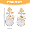 FIBLOOM 1 Pair Shell Pearl Dangle Stud Earrings EJEW-FI0002-22B-2