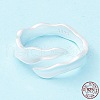 925 Sterling Silver Matte Cuff Ring RJEW-Z011-01S-4