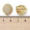 Half Round Brass Micro Pave Clear Cubic Zirconia Clip-on Earrings EJEW-M082-14G-3