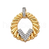 Brass Micro Pave Cubic Zirconia Pendants KK-V009-19G-1