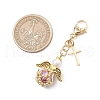 Angel Glass Pearl & Glass Seed Beaded Pendant Decorations HJEW-MZ00265-5