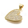 Brass Micro Pave Cubic Zirconia Pendants X-KK-C087-19G-2